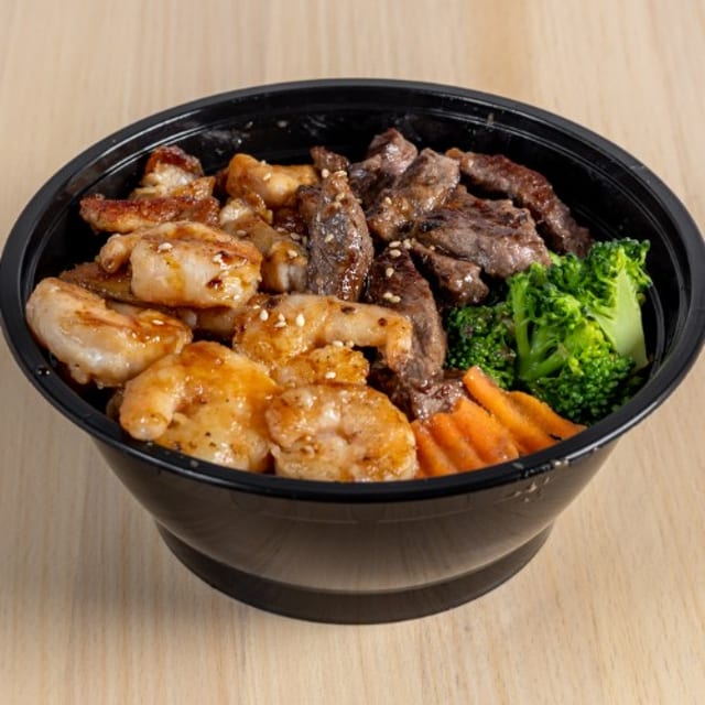 Steak, Chicken & Shrimp Bowl.
