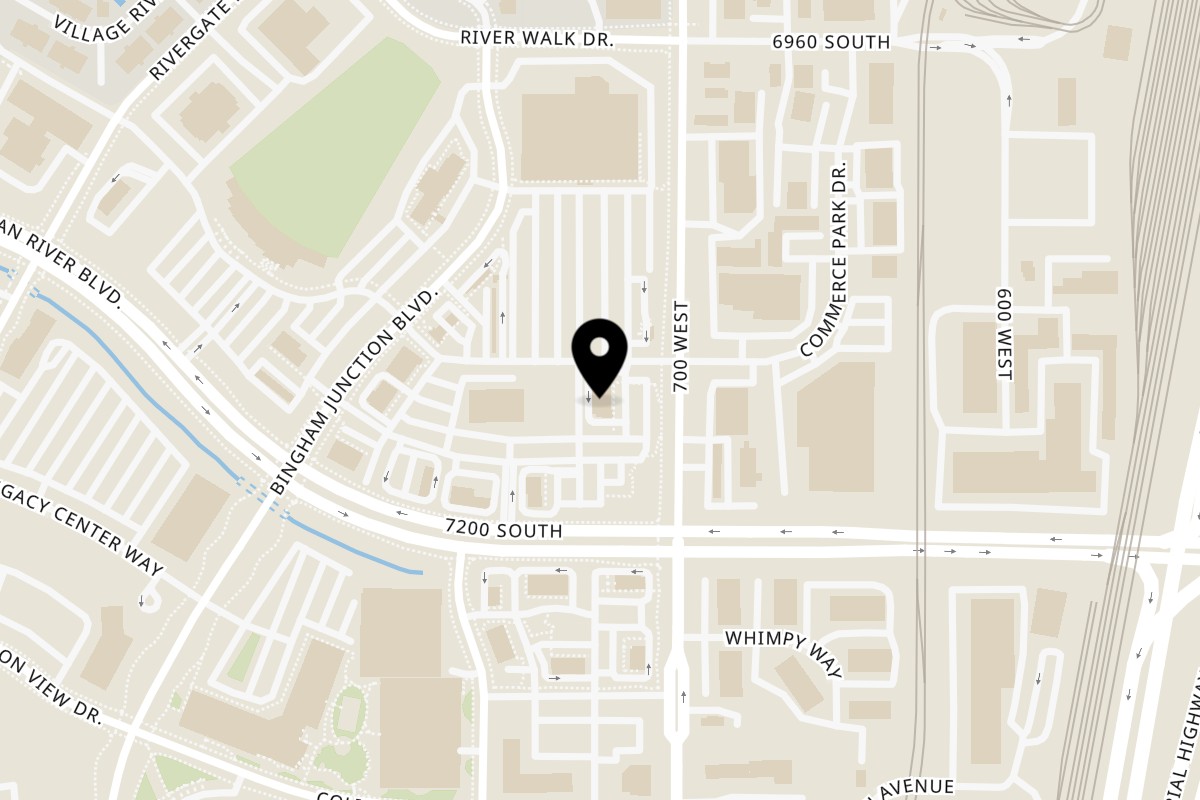 Map showing the location of Tokyo Teriyaki on 7121 Bingham Jct Blvd Suite 102 in Midvale
